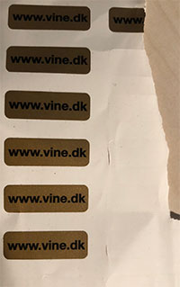 Vine.dk klistermærker til vinflasker